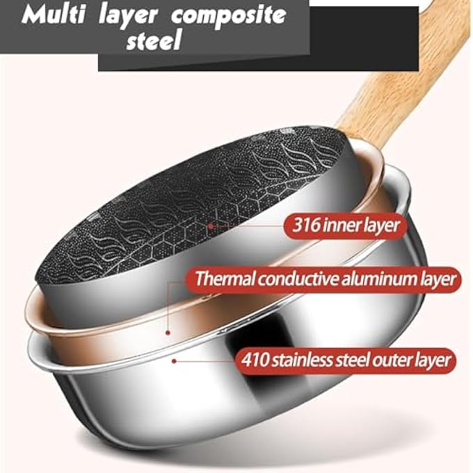 NALACAL Mini Pfanne 13Cm  Antihaft Wabenpfanne Mit Wabenstruktur  Ideal Zum Braten Von Eiern Speck Schinken Und Steaks  Tragbare Kleine Pfanne Fr Kochen  Braten - Image 5