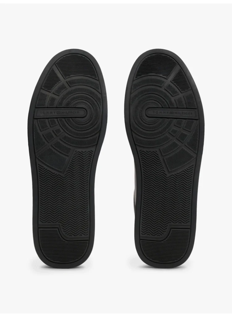Tommy Hilfiger Black/Black Leather Sneakers for Men | Best Price UAE