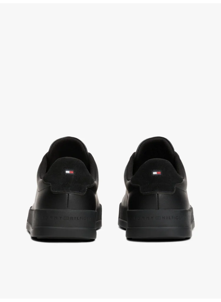 Tommy Hilfiger Black/Black Leather Sneakers for Men | Best Price UAE