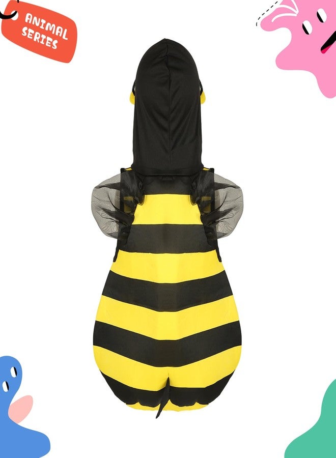 VZQI Baby Unisex Plush Animal Outfit Toddlers and Kids Bee Sleeveless Hooded Dress 2'-2'4'' - Image 5