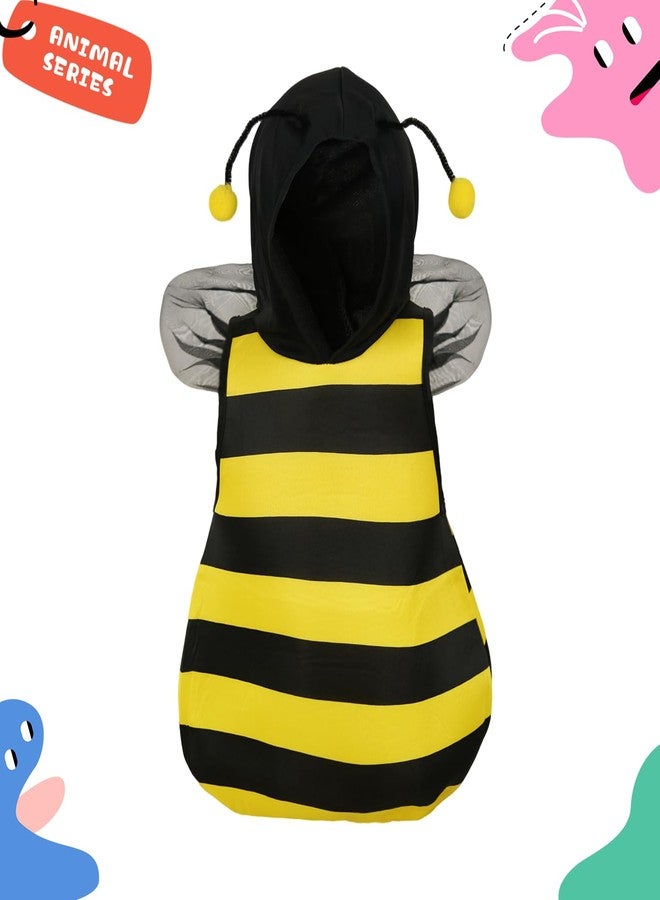 VZQI Baby Unisex Plush Animal Outfit Toddlers and Kids Bee Sleeveless Hooded Dress 2'-2'4'' - Image 4