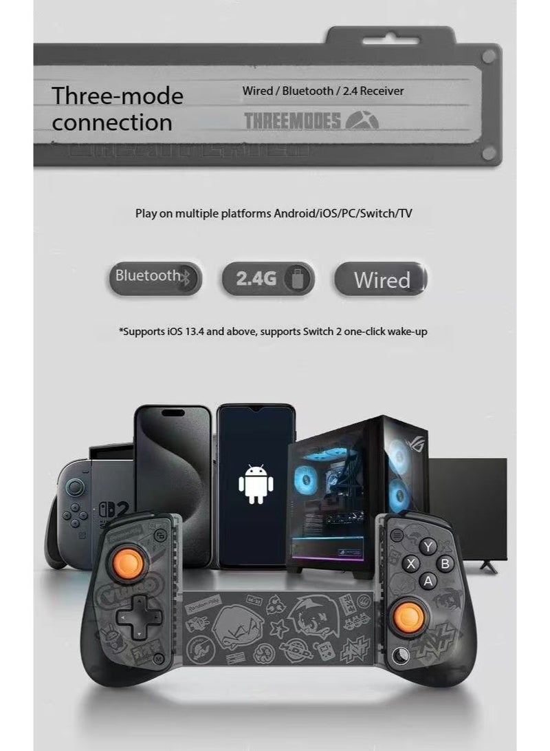 general Classic Stretching Gamepad X5s Zenless Zone Zero Collaboration Edition Bluetooth Gaming Controller with 2.4G Receiver for Switch 2/Switch/Android/iPhone/iPad mini/PC with Hall Effect Joystick/Analog Triggers, HD Vibration, 6-Axis Gyro, Swappable ABXY Buttons, Turbo Function, 840mAh Battery, Lightweight 174g, Compatible Device Length: 105-213mm/4.13-8.39in, Ergonomic Phone Controller - Image 2