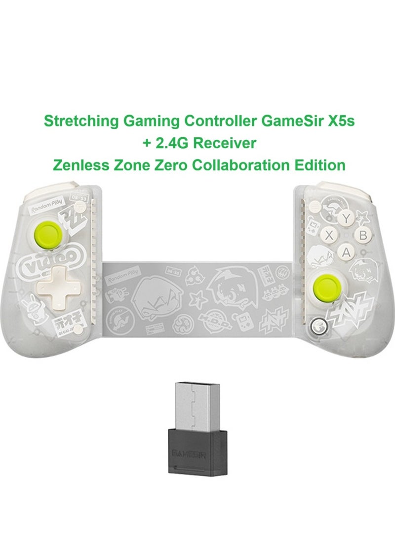 general Classic Stretching Gamepad X5s Zenless Zone Zero Collaboration Edition Bluetooth Gaming Controller with 2.4G Receiver for Switch 2/Switch/Android/iPhone/iPad mini/PC with Hall Effect Joystick/Analog Triggers, HD Vibration, 6-Axis Gyro, Swappable ABXY Buttons, Turbo Function, 840mAh Battery, Lightweight 174g, Compatible Device Length: 105-213mm/4.13-8.39in, Ergonomic Phone Controller - Image 1