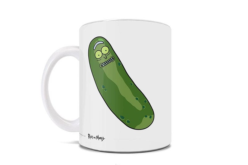 Trend Setters Rick and Morty Flip The Pickle Pickle Rick 11 oz Ceramic Coffee or Tea Mug Officially Licensed Merchandise Perfect for gifting or collecting
