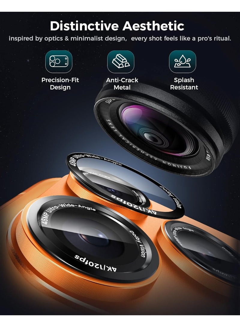 Glass Compatible for iPhone 17 Pro Max Camera Lens Protector  1-Pack Aluminum Alloy Metal Cover with HD Tempered Glass, Pro Camera Style, Shatter-Resistant, Scratch-Proof, Case Friendly orange - Image 3