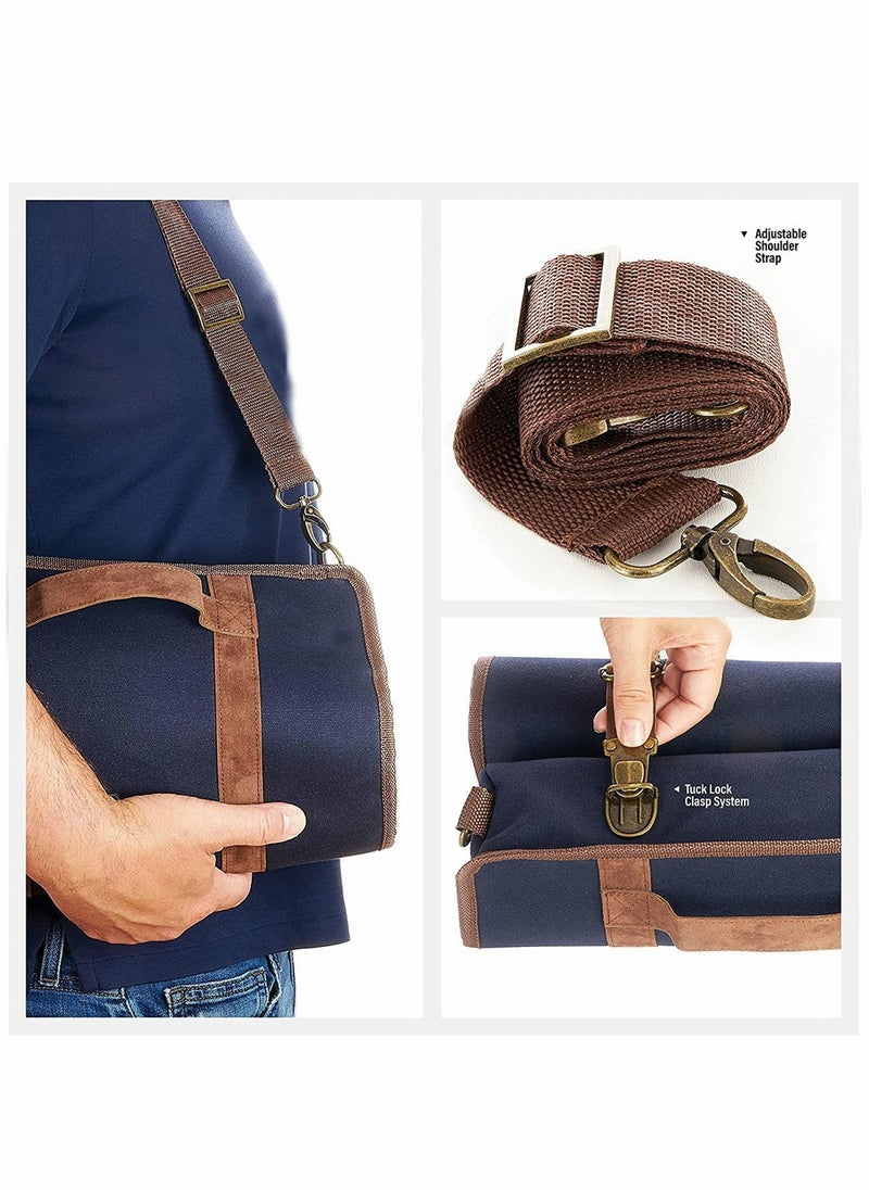 HomarKet - Bartender Kit Bag Portable Waxed Canvas Bag Can Use For Professional 17-Piece Bar Tool Set with Shoulder Strap for Easy Carry Bar Tools Not Include - Image 1