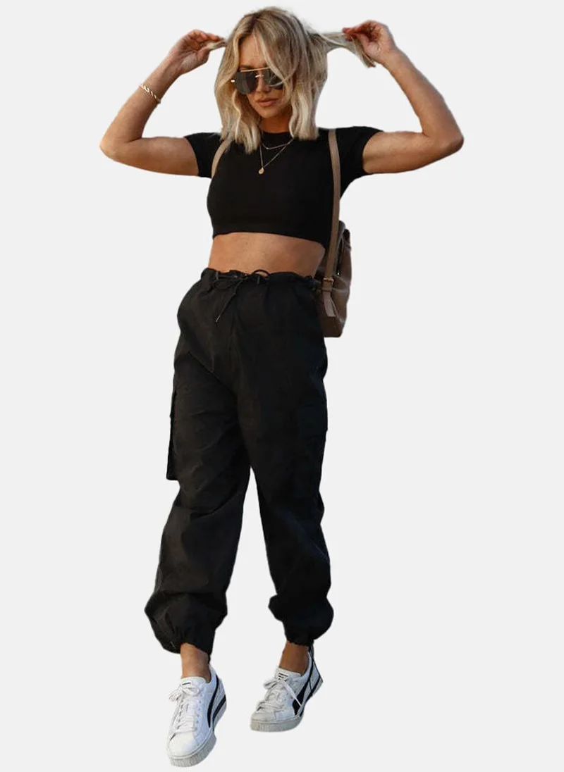 يونيكي Black High Rise Jogger Trousers
