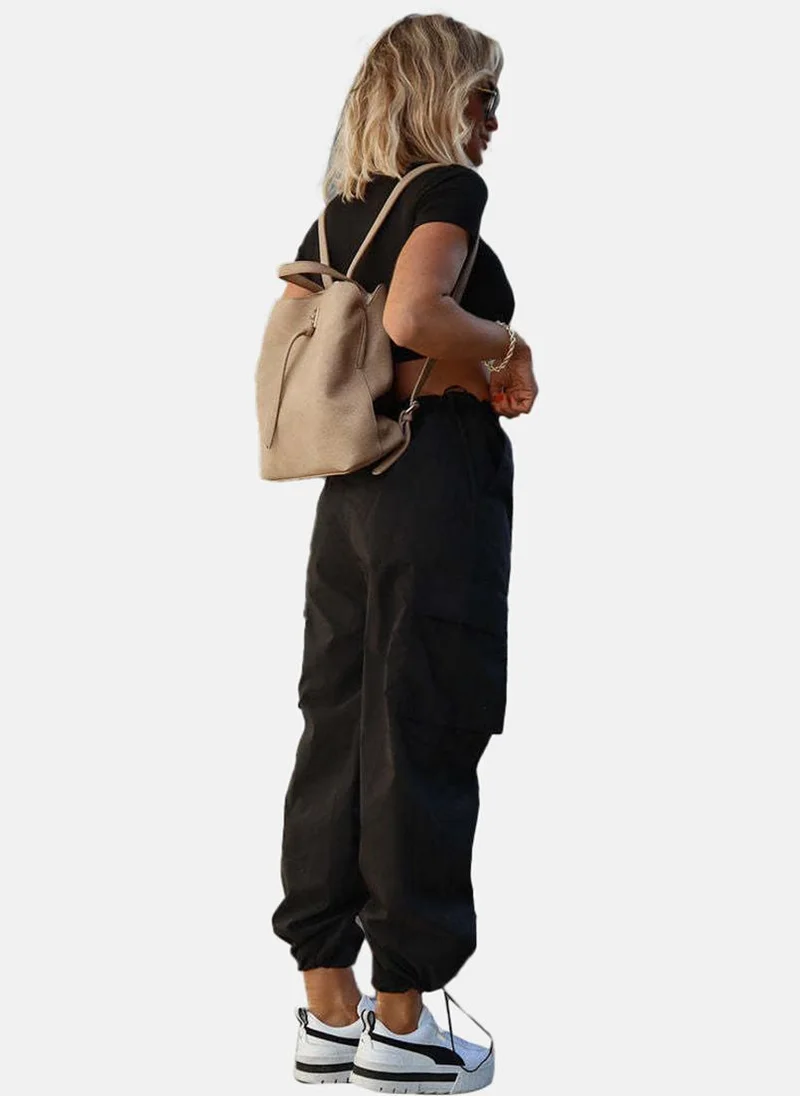 يونيكي Black High Rise Jogger Trousers