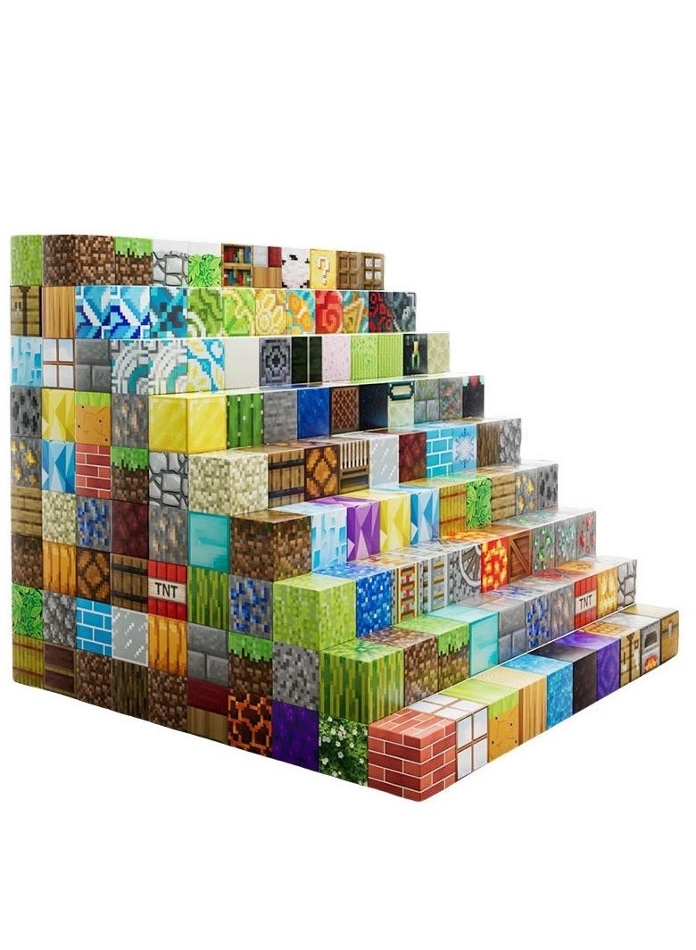 100 Pieces Magnetic Blocks-Build Mine Magnet Castle Set, Magnetic Tiles Cubes Building STEM Toys for Boys Girls Kids Toddler Toys for 3+ Years Old - Image 1