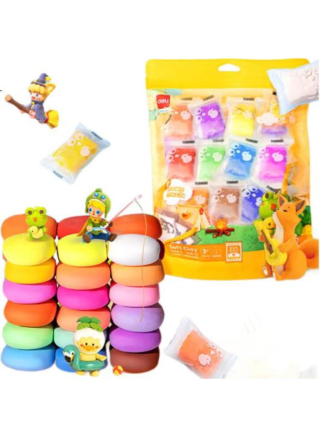 ديلي Deli Kids 36 Colors صلصال الهواء يجف طين تشكيل خفيف للغاية مجموعة ديي لعبة هدية عيد ميلاد Yc185-36 - Image 2
