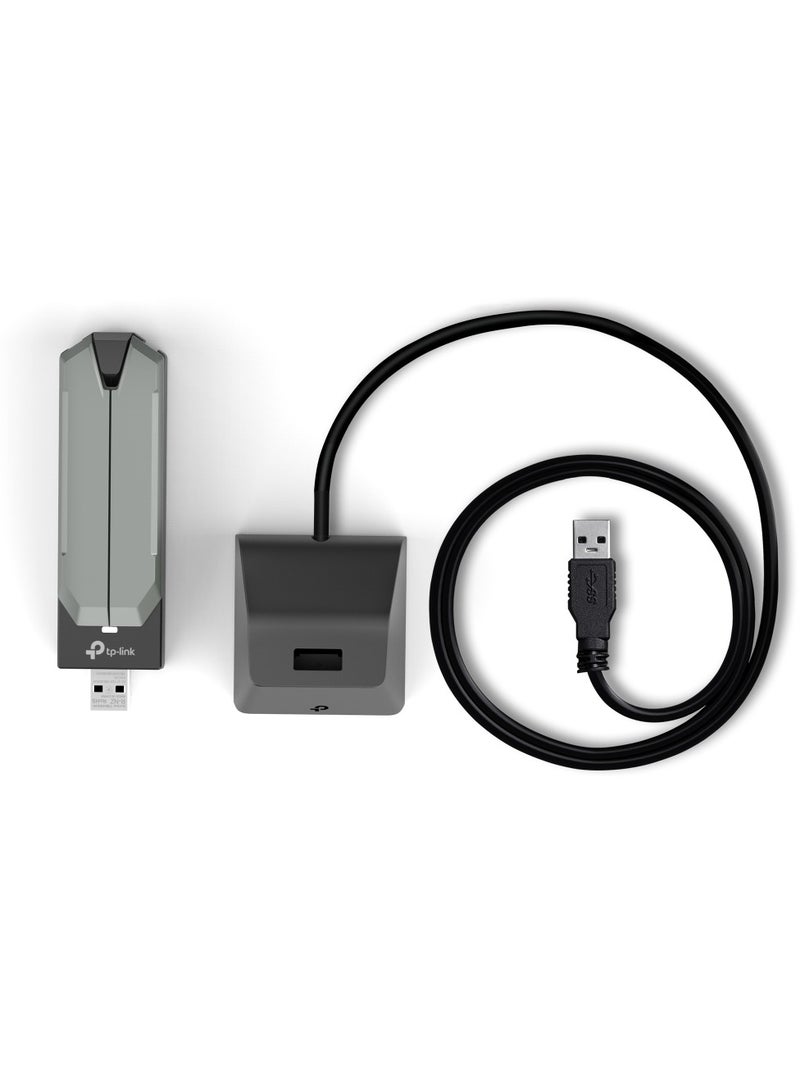 تي بي لينك محول USB ثلاثي النطاق عالي الكسب Archer TBE400UH BE6500 Wi-Fi 7 | نطاق 6 جيجاهرتز، قناة 160 ميجاهرتز | عملية متعددة الروابط | سرعات نقل USB 3.0 | معزز نطاق مع هوائيات عالية الكسب + تشكيل الشعاع - Image 3