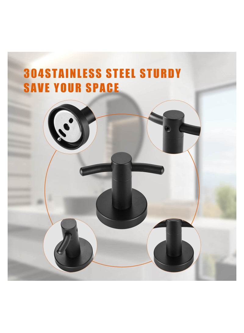 2Pcs Stainless Steel Bilateral Hook, Matte Black Double Wall Hooks, Heavy Duty Wall Mounted Hook, Towel Hooks for Hanging Coat, Robe, and Hanger for Bathrooms, Bedroom, Kitchen, Garage (2 Pack) - Image 4