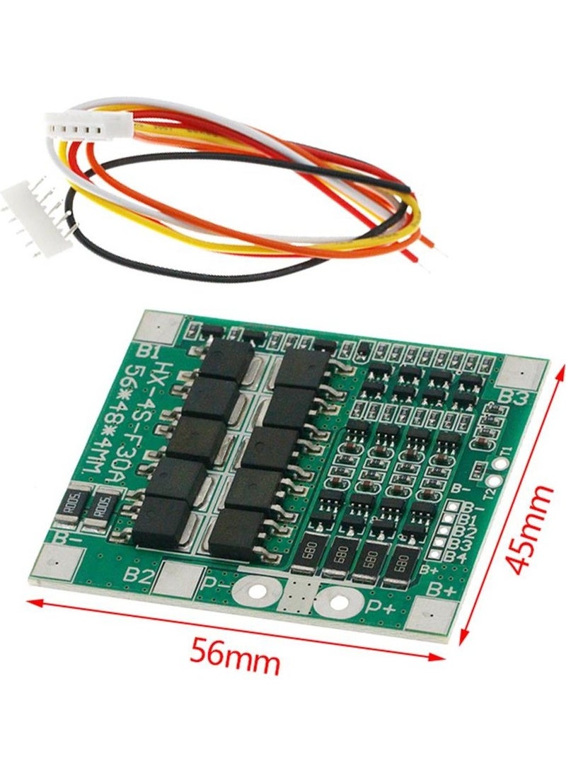Hobi Mekatronik - 4s 30A Bms 14.8V 18650 Lithium-Lipo Battery Charge Protection Module with Wired Socket - Image 1