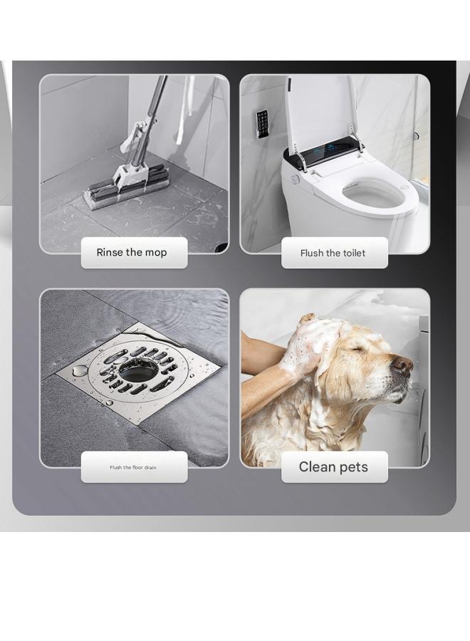 High - quality Handheld Bidet Toilet Sprayer Set, 1 - in - 2 - out Double - control Angle Valve, Suitable for Bidet and Shower, Extension Tube, Toilet Companion, Bathroom Faucet Toilet Faucet, Copper Metal Valve Body (Electroplating), Stainless Steel Spray Gun + 3m Telescopic Tube + Copper Bracket + (Stainless - steel Flat Wheel) Mini Double - control Angle Valve - Image 3