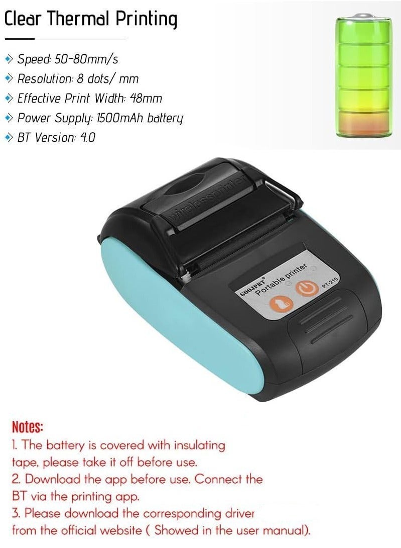 GOOJPRT Portable Thermal Printer Handheld 58mm Receipt Printer for Retail Stores Restaurants Factories Logistics - Image 2