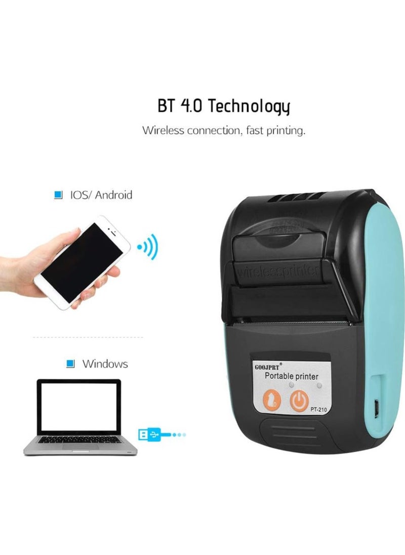 Portable Thermal Printer Handheld 58mm Receipt Printer for Retail Stores Restaurants Factories Logistics
