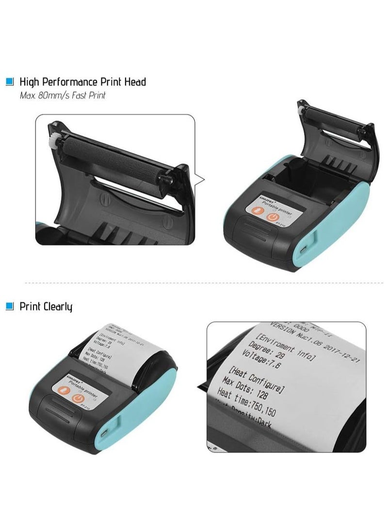 Portable Thermal Printer Handheld 58mm Receipt Printer for Retail Stores Restaurants Factories Logistics