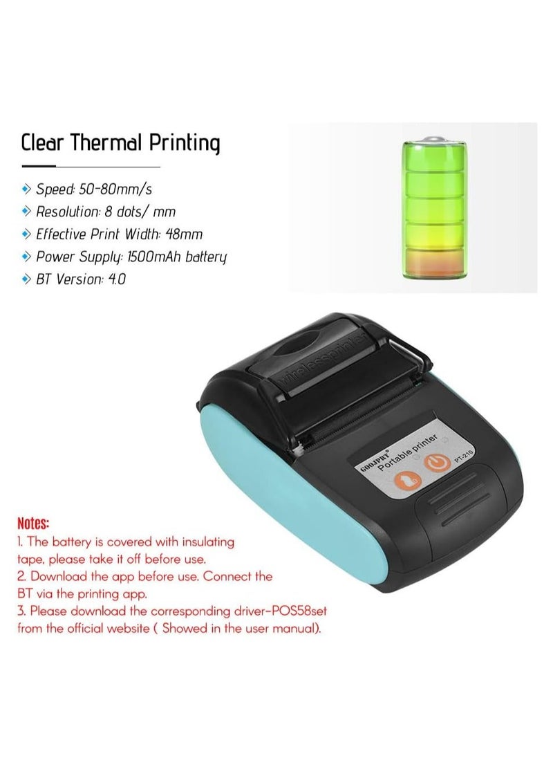 Portable Thermal Printer Handheld 58mm Receipt Printer for Retail Stores Restaurants Factories Logistics