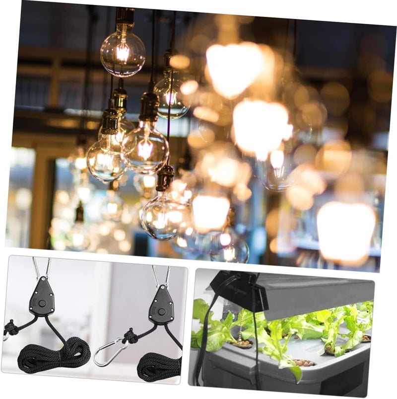 klarako 18 pcs Clip Gardening Grow Planter Metal Fixtures Black/Tent Foe Design Lifting Pulley Accessories Pp Lights Hangers Abs Fan Hook Adjustable Tool Internal Lamp Rope Hanger - Image 4