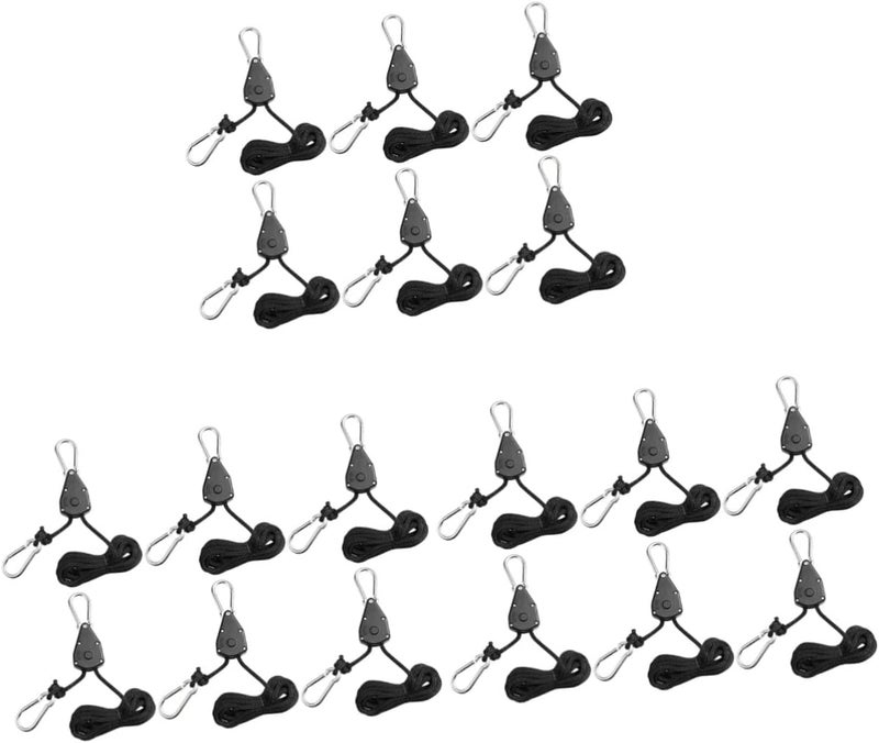 klarako 18 pcs Clip Gardening Grow Planter Metal Fixtures Black/Tent Foe Design Lifting Pulley Accessories Pp Lights Hangers Abs Fan Hook Adjustable Tool Internal Lamp Rope Hanger - Image 1