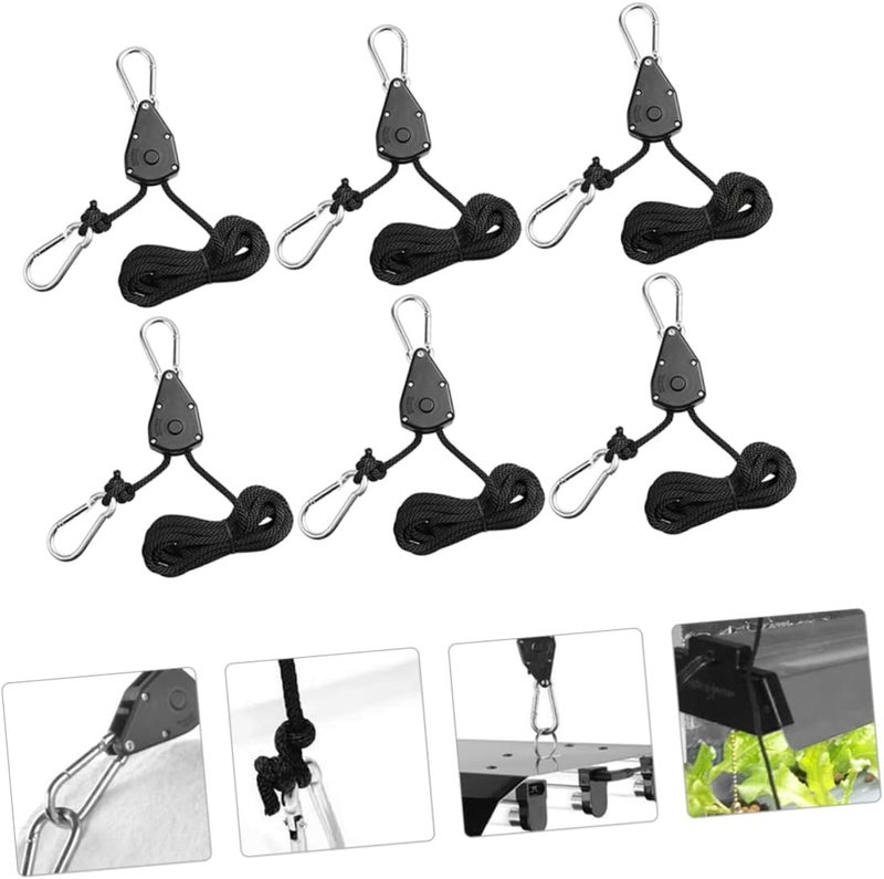 klarako 18 pcs Clip Gardening Grow Planter Metal Fixtures Black/Tent Foe Design Lifting Pulley Accessories Pp Lights Hangers Abs Fan Hook Adjustable Tool Internal Lamp Rope Hanger - Image 2