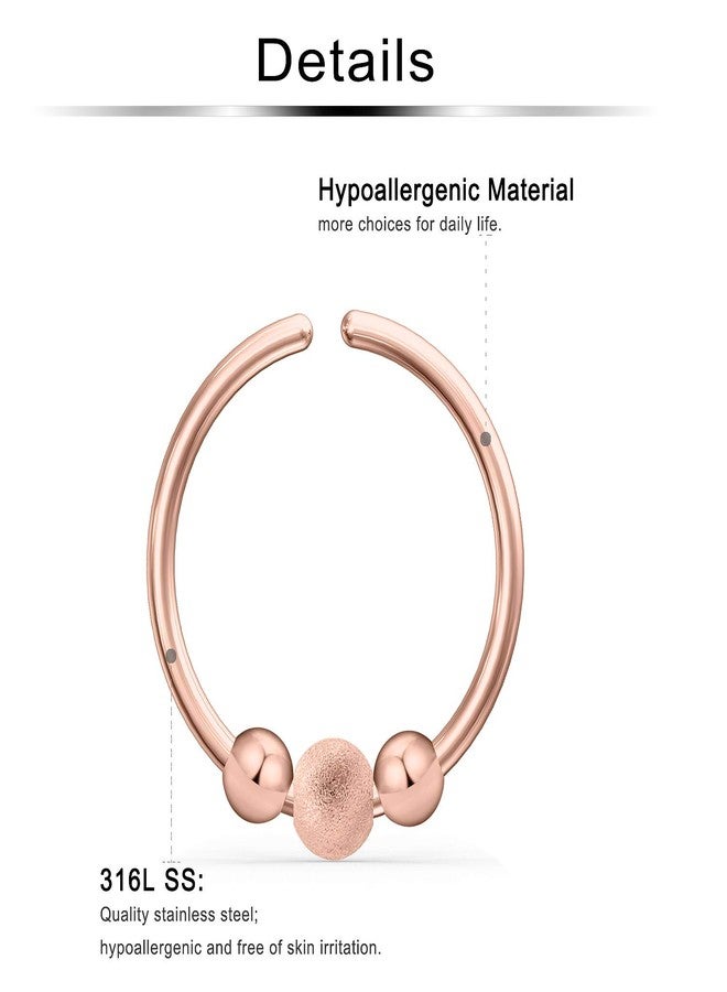 Ftovosyo 18g Cartilage Earrings Hoop Studs for Women Surgical Steel Forwards Helix Earring Hoop Daith Conch Tragus Earrings Piercing Jewelry for Men Rose Gold - Image 2