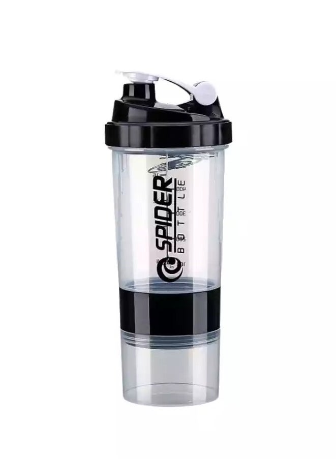 Portable Protein Shaker Bottle – Durable PP Material, Non-Slip Leak-Proof Design with 3-Layer Twist-Off Storage for Supplements, Pills, and Milkshakes – Perfect for Gym & Outdoor Fitness Enthusiasts (Assorted Colors)