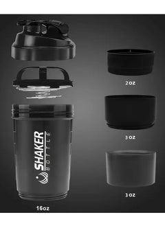 SPIDER BOTTLE Portable Protein Shaker Bottle – Durable PP Material, Non-Slip Leak-Proof Design with 3-Layer Twist-Off Storage for Supplements, Pills, and Milkshakes – Perfect for Gym & Outdoor Fitness Enthusiasts  - Image 3