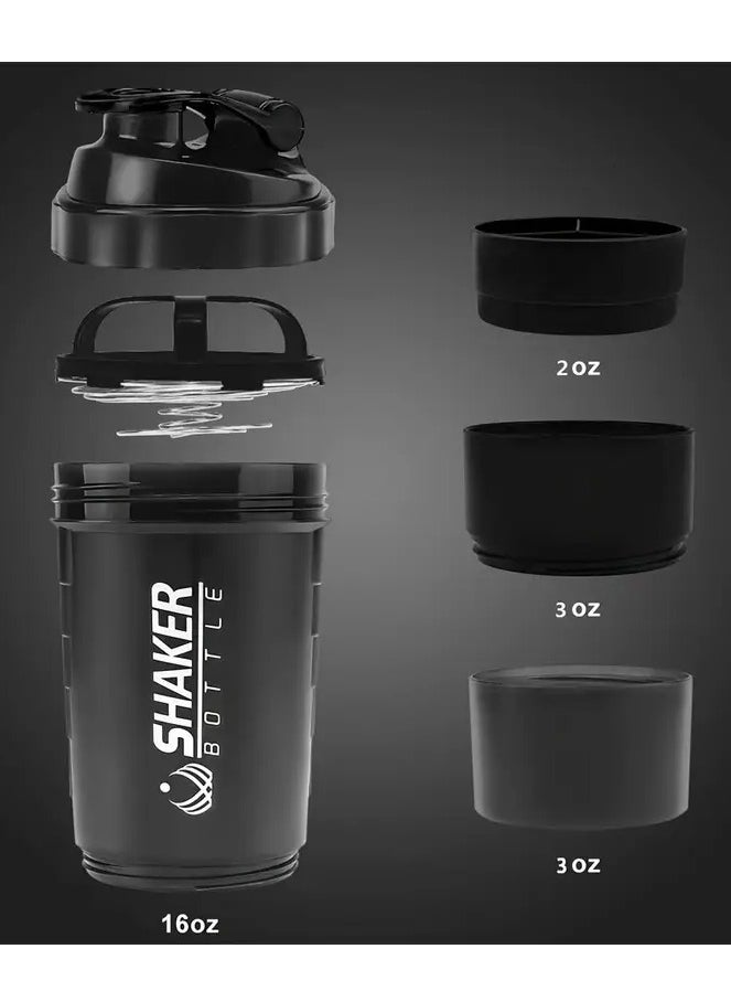 SPIDER BOTTLE - Portable Protein Shaker Bottle – Durable PP Material, Non-Slip Leak-Proof Design with 3-Layer Twist-Off Storage for Supplements, Pills, and Milkshakes – Perfect for Gym & Outdoor Fitness Enthusiasts - Image 1