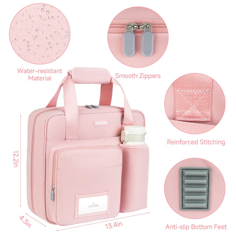 Jaffzora Zipper Binder 3 Ring with Shoulder Strap, 700 Sheets Capacity 3 Inch Binder with Zipper Fits 13 Inch Laptop for School and Office,Pink - Image 5
