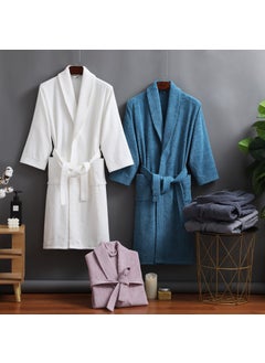 Generic Cotton Bathrobe Hotel Long Unisex Absorbent Autumn Winter Elegant gray 