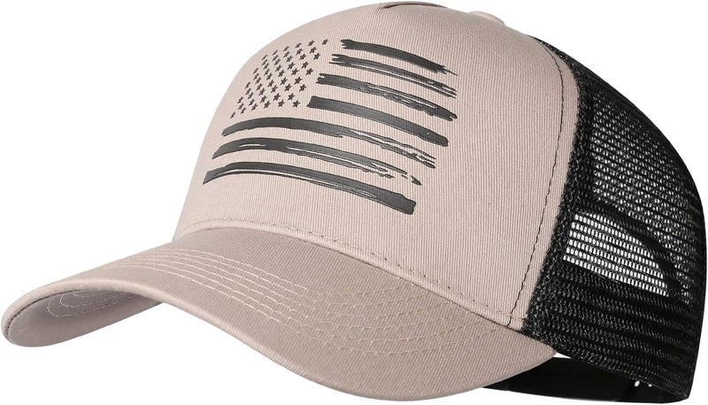 VIONLAN Baseball Cap American Flag Trucker Hat for Men Women 3D Embossed Logo Adjustable Outdoor Mesh Snapback Hat - Image 1