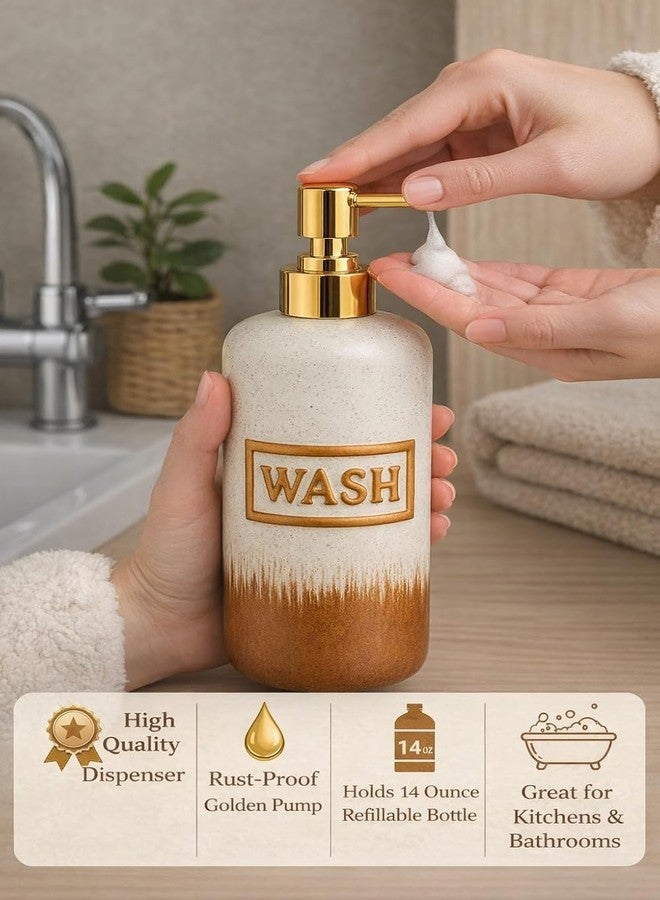 MILLOR Soap Dispenser with Gold Pump, Premium Bathroom and Kitchen Liquid Soap Dispenser, Modern Decorative Countertop Bottle for Home Use - Image 4