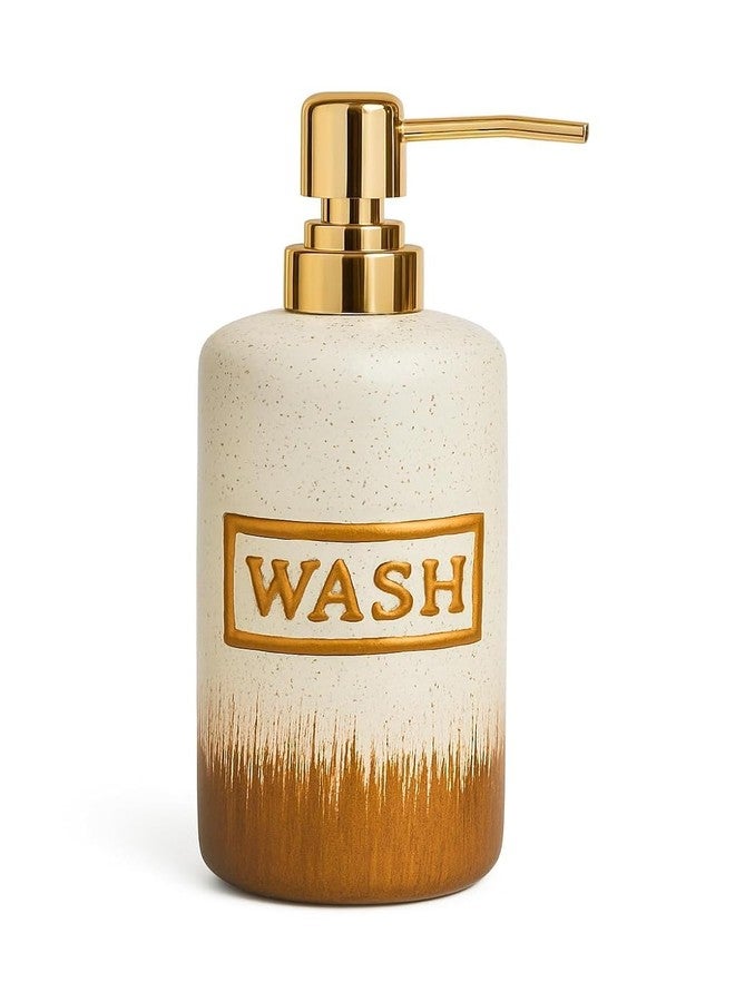 MILLOR Soap Dispenser with Gold Pump, Premium Bathroom and Kitchen Liquid Soap Dispenser, Modern Decorative Countertop Bottle for Home Use - Image 1