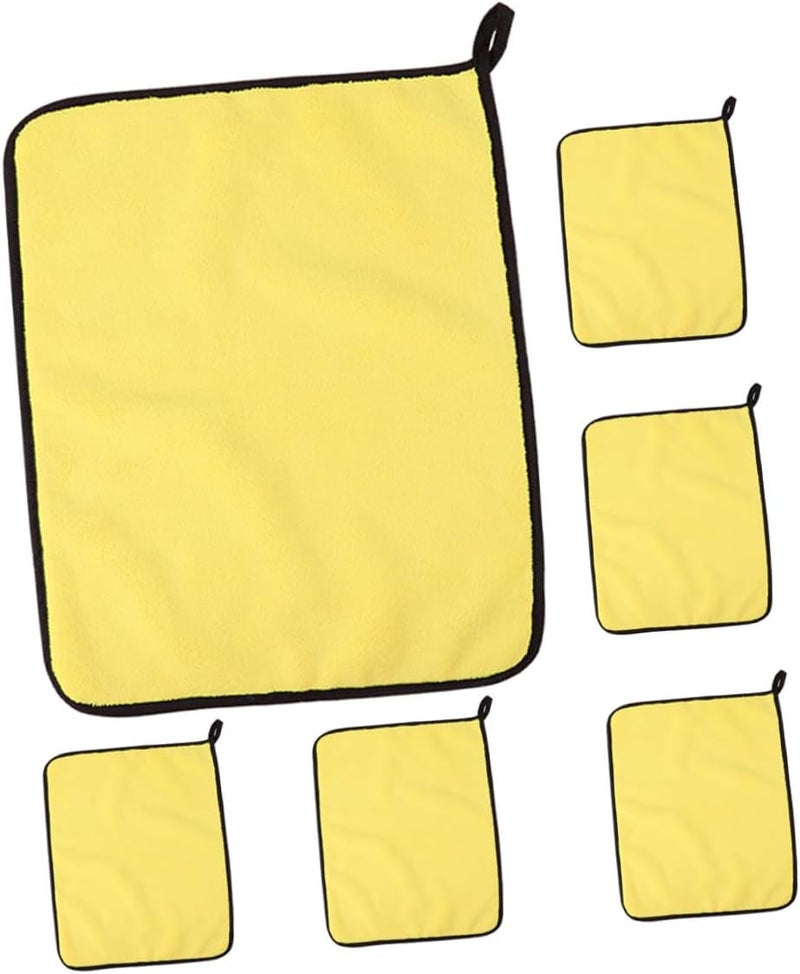 TIDTALEO 6pcs Super Absorbent Coral Fleece Car Washing Towels 30x40cm Dual-Color Microfiber Cloths for Car Cleaning and Kitchen Use - Image 1