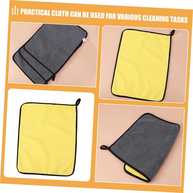 TIDTALEO 6pcs Super Absorbent Coral Fleece Car Washing Towels 30x40cm Dual-Color Microfiber Cloths for Car Cleaning and Kitchen Use - Image 4