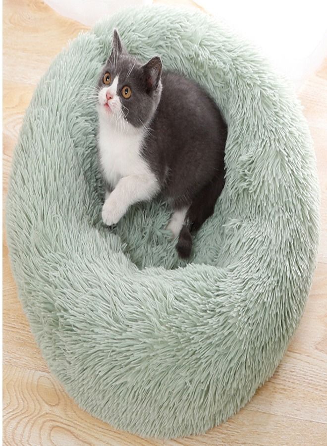 AL THEQA Washable Ultra Soft Plush Round Pet Bed(Green) - Image 1