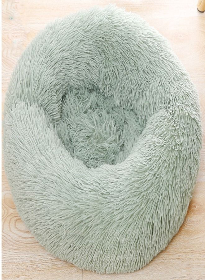 AL THEQA Washable Ultra Soft Plush Round Pet Bed(Green) - Image 2
