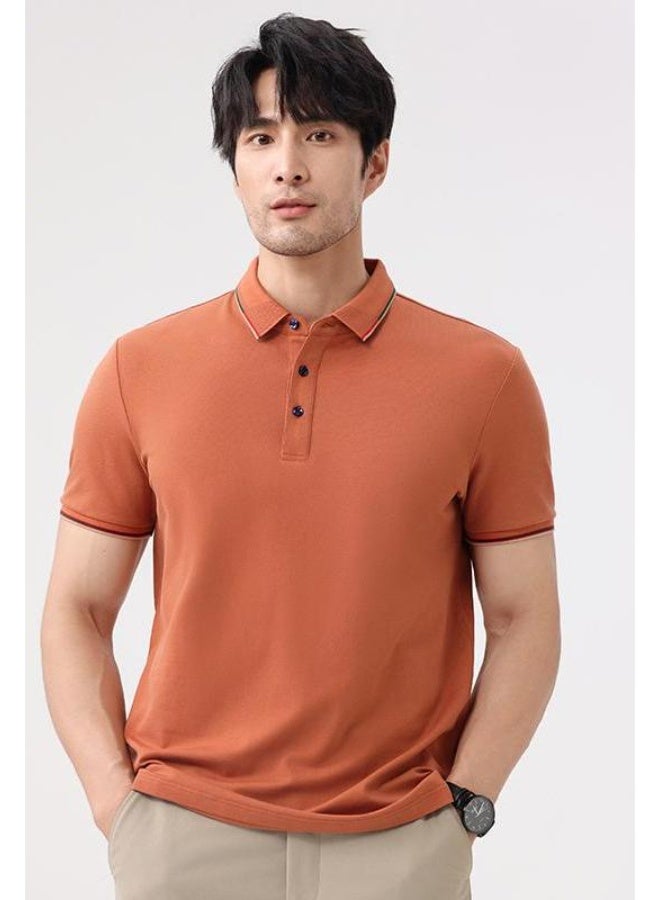 High-End Island Cotton Polo Shirt Short Sleeve Turn-down Collar Workwear Printed Logo DIY Embroidery Cultural T-shirt - Image 1