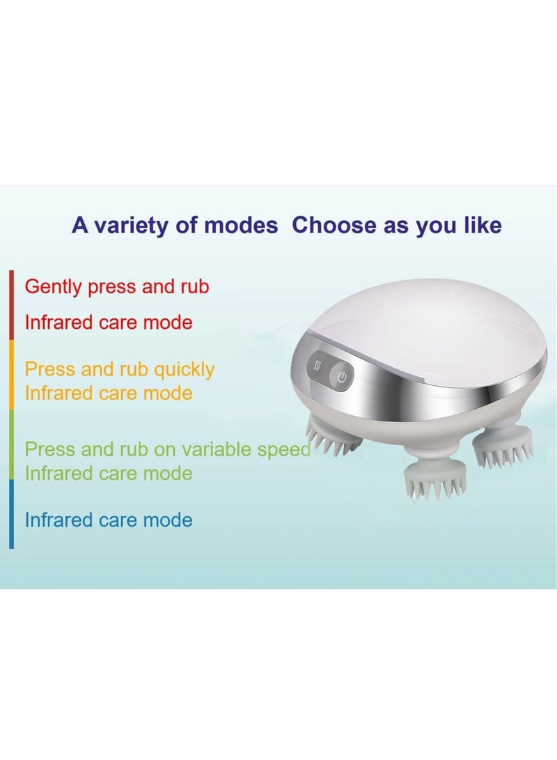مدلك فروة الرأس الذكي, مدلك رأس ساخن محمول مع 88 عقدة تدليك, IPX7 مقاوم للماء و 3 أوضاع للسرعة, مدلك كهربائي لنمو الشعر والتنظيف العميق والاسترخاء من الإجهاد - Image 2