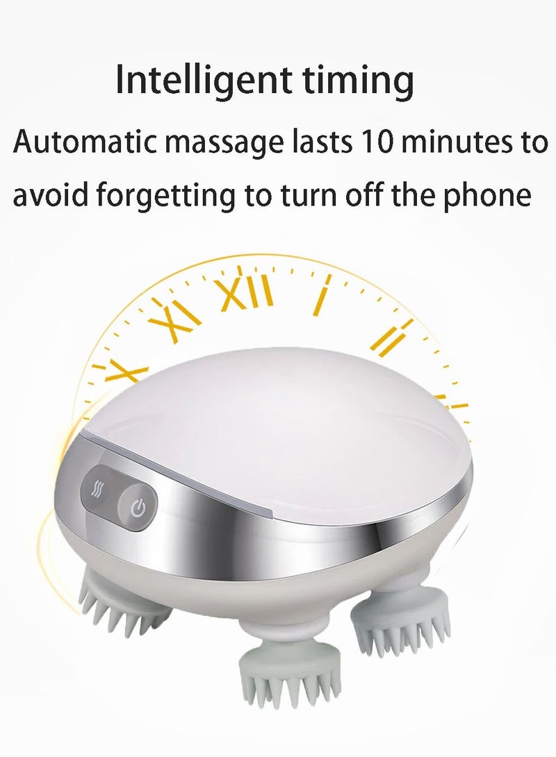 مدلك فروة الرأس الذكي, مدلك رأس ساخن محمول مع 88 عقدة تدليك, IPX7 مقاوم للماء و 3 أوضاع للسرعة, مدلك كهربائي لنمو الشعر والتنظيف العميق والاسترخاء من الإجهاد - Image 3