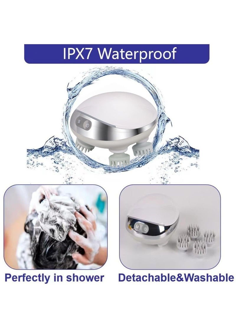 مدلك فروة الرأس الذكي, مدلك رأس ساخن محمول مع 88 عقدة تدليك, IPX7 مقاوم للماء و 3 أوضاع للسرعة, مدلك كهربائي لنمو الشعر والتنظيف العميق والاسترخاء من الإجهاد - Image 4