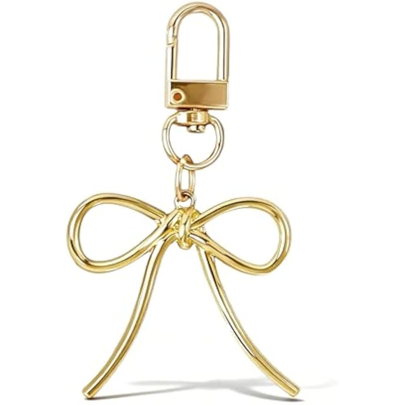 Cute Bow Keychain Gold Bag Charms for Handbags Backpack Purse Charms for Women Car Key Chain Accessories Elegant Gift - Image 1