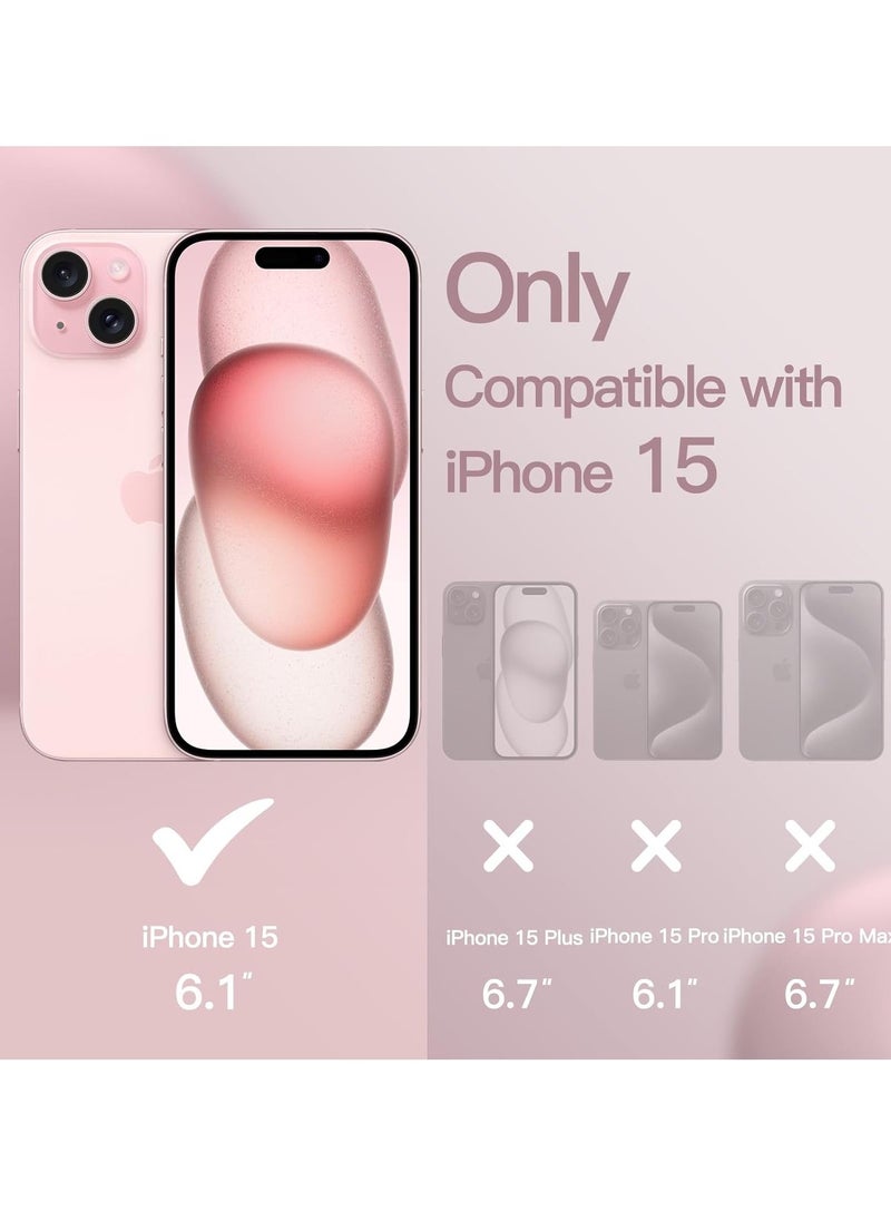 Raxoom ELTRAZONE Magnetic Silicone Case for iPhone 15 6.1-Inch, Compatible with MagSafe, Phone Cover with Camera Lens Full Protection (Pink) - Image 2