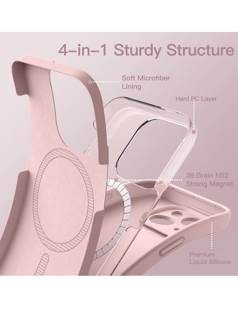 Raxoom ELTRAZONE Magnetic Silicone Case for iPhone 15 6.1-Inch, Compatible with MagSafe, Phone Cover with Camera Lens Full Protection (Pink) - Image 4
