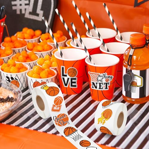 A1diee Basketball Labels Roll Stickers - 1000Pcs Sports Balls Decal Reward Game Day Sports Supplies Ball Themed Birthday Party Favor Supplies Gifts for DIY Water Bottle Scrapbook Laptop, 16 Designs - Image 5