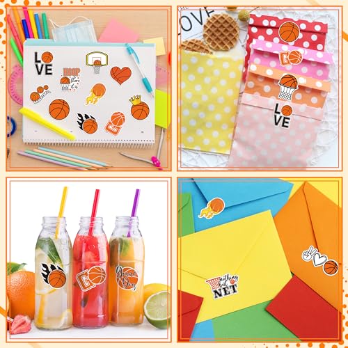 A1diee Basketball Labels Roll Stickers - 1000Pcs Sports Balls Decal Reward Game Day Sports Supplies Ball Themed Birthday Party Favor Supplies Gifts for DIY Water Bottle Scrapbook Laptop, 16 Designs - Image 4