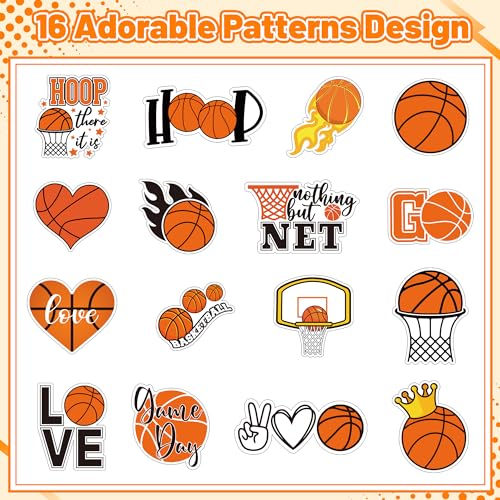 A1diee Basketball Labels Roll Stickers - 1000Pcs Sports Balls Decal Reward Game Day Sports Supplies Ball Themed Birthday Party Favor Supplies Gifts for DIY Water Bottle Scrapbook Laptop, 16 Designs - Image 3