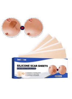 4Pieces Professional Silicone Scar Sheets, Scar Removal Patch, Soften and Flattens Scars Resulting from Surgery, Injury, Burns, Hypertrophic, C-Section and More, Soft Silicone Scar Strips 4x15cm