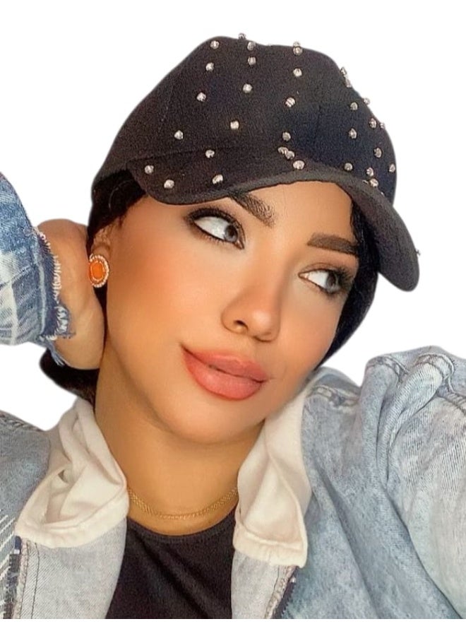 كاب كتان مزود بكريستال الماظ ، خامة عالية وسهل في اللبس - Image 2